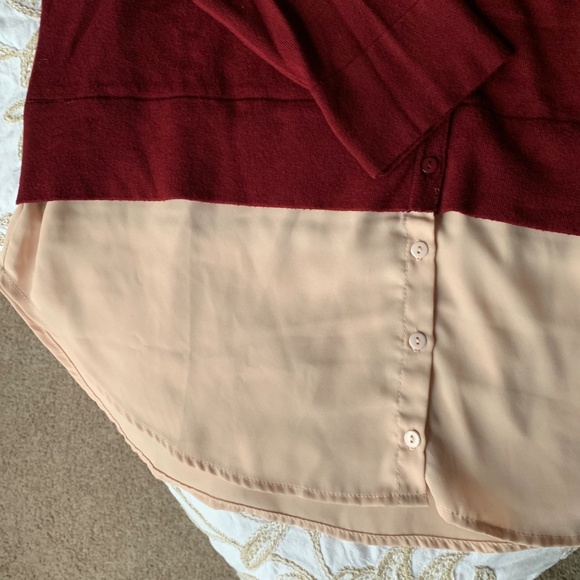 Skies are Blue Mixed Materials Layered Sweater - Picture 6 of 7